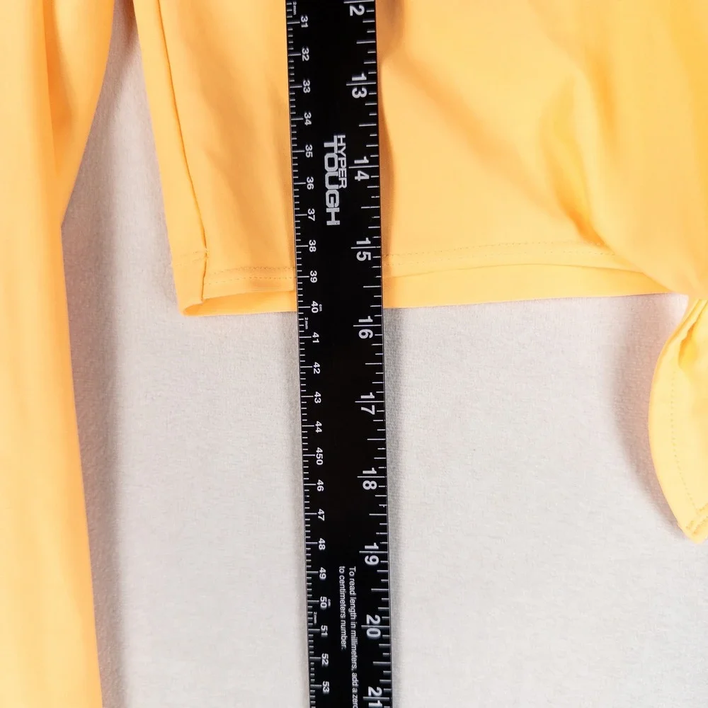 Old Navy Rash Guard Girl XXL 18 Yellow Orange Long Sleeve Front Tie Cropped Swim